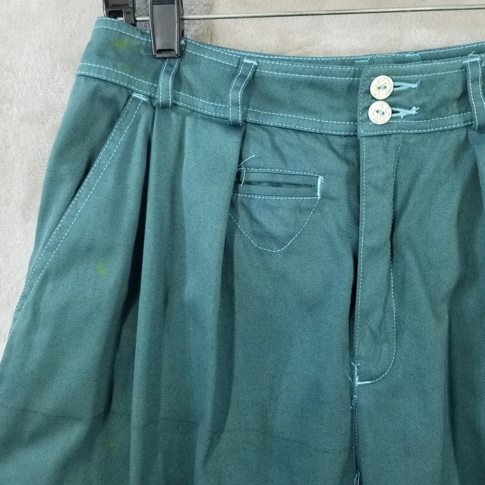 Vtg Jeans Women 28 x 30 Overdyed Pleated High Waisted‎ Tapered Baggy Y2K *Read